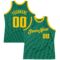 Custom Kelly Green Gold Authentic Throwback Basketball Jersey