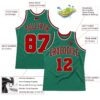 Custom Kelly Green Red Pinstripe Red-Black Authentic Basketball Jersey