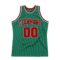 Custom Kelly Green Red Pinstripe Red-Black Authentic Basketball Jersey