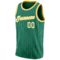 Custom Kelly Green White Pinstripe White-Gold Authentic Basketball Jersey