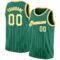 Custom Kelly Green White Pinstripe White-Gold Authentic Basketball Jersey