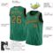 Custom Kelly Green White Pinstripe Old Gold-Black Authentic Basketball Jersey