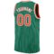 Custom Kelly Green White Pinstripe Orange-White Authentic Basketball Jersey