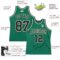 Custom Kelly Green Black-Cream Authentic Throwback Basketball Jersey