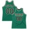 Custom Kelly Green Black-Cream Authentic Throwback Basketball Jersey
