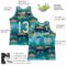 Custom Kelly Green White-Kelly Green 3D Pattern Hawaii Palm Trees Authentic Basketball Jersey