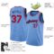 Custom Light Blue Red-Navy Round Neck Rib-Knit Basketball Jersey