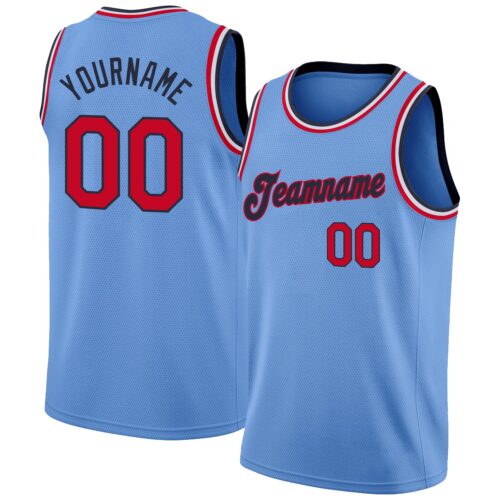 light_blue_0037 Custom Light Blue Red-Navy Round Neck Rib-Knit Basketball Jersey