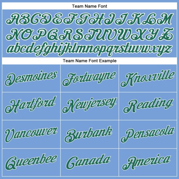 Custom Light Blue Kelly Green-White Authentic Throwback Basketball Jersey