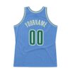 Custom Light Blue Kelly Green-White Authentic Throwback Basketball Jersey