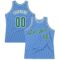 Custom Light Blue Kelly Green-White Authentic Throwback Basketball Jersey