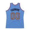 Custom Light Blue Camo-Pink Authentic Throwback Basketball Jersey