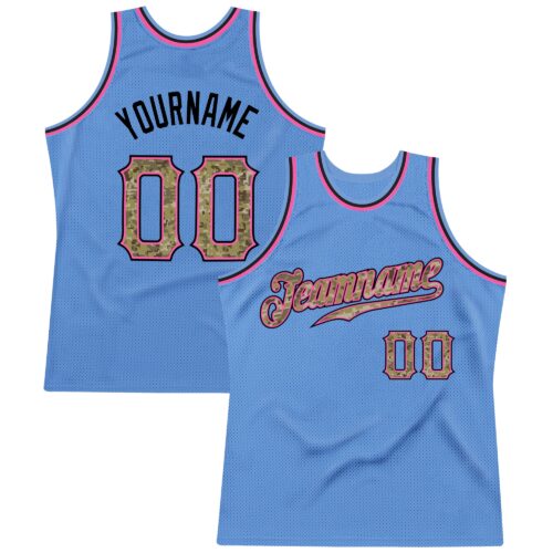 light_blue_0075 Custom Light Blue Camo-Pink Authentic Throwback Basketball Jersey