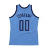 Custom Light Blue Navy Authentic Throwback Basketball Jersey