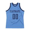 Custom Light Blue Navy Authentic Throwback Basketball Jersey