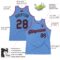 Custom Light Blue Black-Pink Authentic Throwback Basketball Jersey