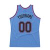 Custom Light Blue Black-Pink Authentic Throwback Basketball Jersey