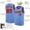 Custom Light Blue Red Pinstripe Red-Black Authentic Basketball Jersey