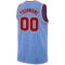 Custom Light Blue Red Pinstripe Red-Black Authentic Basketball Jersey