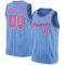 Custom Light Blue White Pinstripe Pink-Black Authentic Basketball Jersey