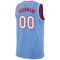 Custom Light Blue White Pinstripe White-Red Authentic Basketball Jersey