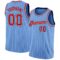 Custom Light Blue White Pinstripe Red-Navy Authentic Basketball Jersey