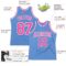 Custom Light Blue Pink-White Authentic Throwback Basketball Jersey