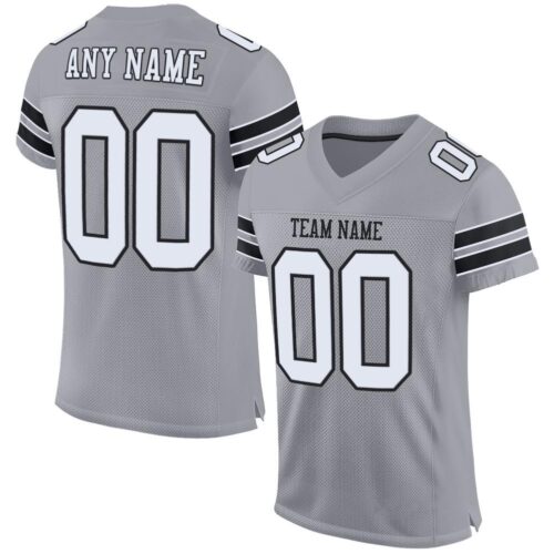 light_gray_0001 Custom Light Gray White-Black Mesh Authentic Football Jersey
