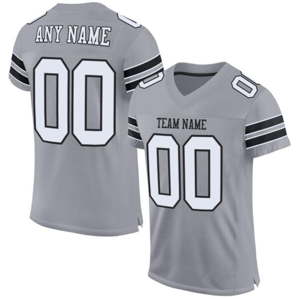 light_gray_0001 Custom Light Gray White-Black Mesh Authentic Football Jersey