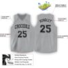 Custom Gray Black V-Neck Basketball Jersey