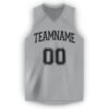 Custom Gray Black V-Neck Basketball Jersey
