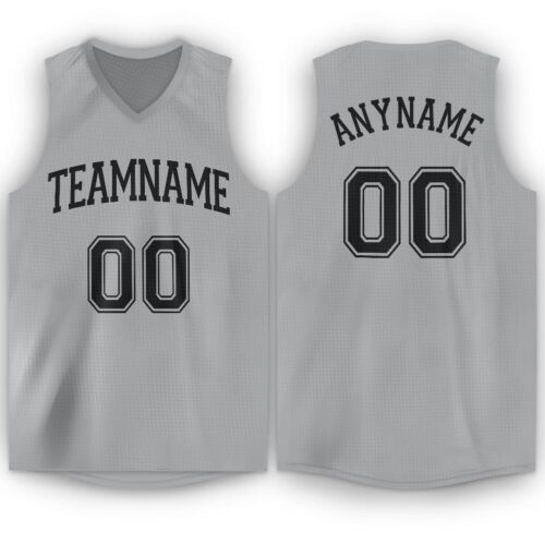 light_gray_0003 Custom Gray Black V-Neck Basketball Jersey