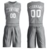 Custom Gray White Round Neck Suit Basketball Jersey