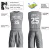 Custom Gray White Round Neck Suit Basketball Jersey