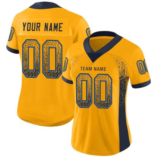 los_an_0086 Custom Gold Navy-Powder Blue Drift Fashion Football Jersey