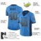 Custom Powder Blue Navy-Gold Drift Fashion Football Jersey