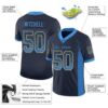 Custom Navy Powder Blue-Gold Drift Fashion Football Jersey