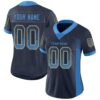 Custom Navy Powder Blue-Gold Drift Fashion Football Jersey