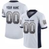 Custom White Navy-Old Gold Drift Fashion Football Jersey