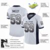 Custom White Navy-Old Gold Drift Fashion Football Jersey
