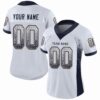 Custom White Navy-Old Gold Drift Fashion Football Jersey