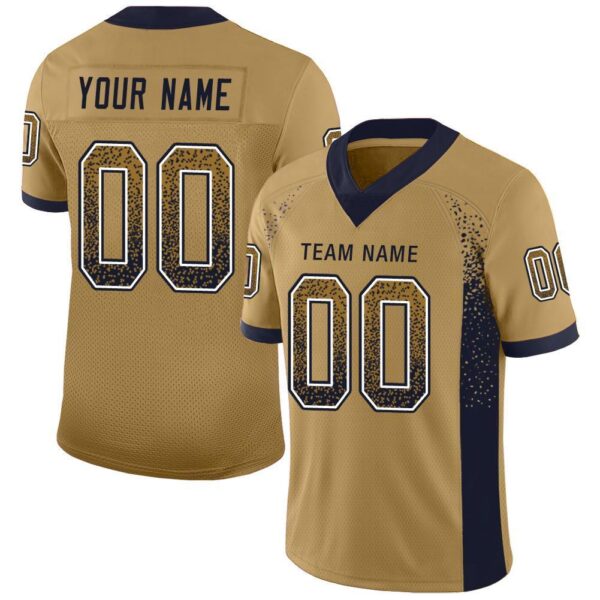 los_an_0095 Custom Old Gold Navy-White Drift Fashion Football Jersey