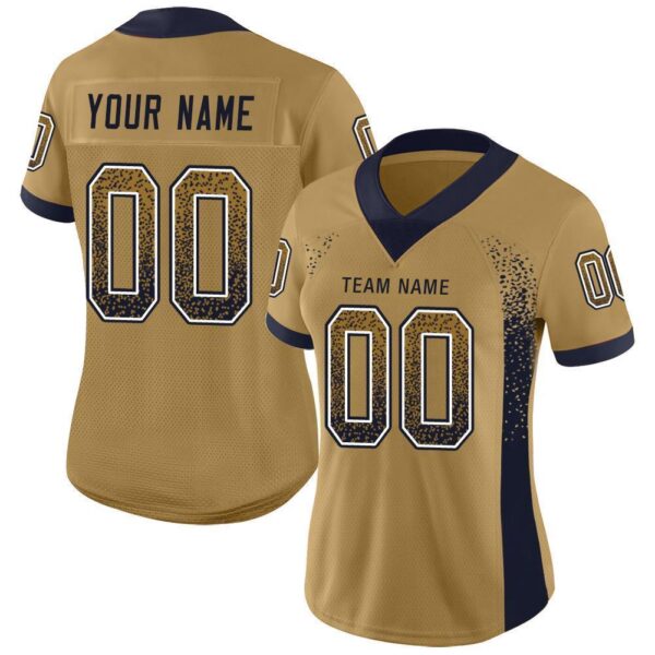 los_an_0096 Custom Old Gold Navy-White Drift Fashion Football Jersey