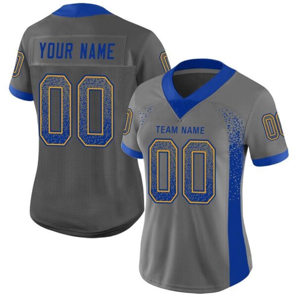 los_an_0100 Custom Gray Royal-Gold Drift Fashion Football Jersey