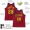 Custom Maroon Navy-Gold Authentic Throwback Basketball Jersey