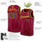 Custom Maroon White Pinstripe Navy-Gold Authentic Basketball Jersey