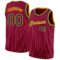 Custom Maroon White Pinstripe Navy-Gold Authentic Basketball Jersey