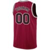 Custom Maroon White Pinstripe Black-White Authentic Basketball Jersey