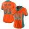 miami_0048 Custom Orange Aqua-White Drift Fashion Football Jersey
