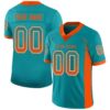 Custom Aqua Orange-White Drift Fashion Football Jersey